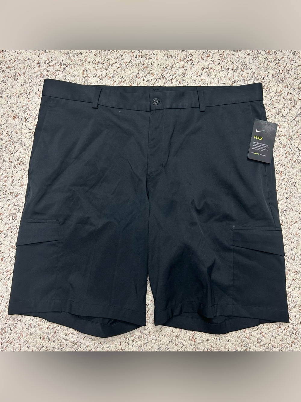 Nike Flex Golf Shorts Men's 38 Black Golf Cargo Performance Stretch 882086-010